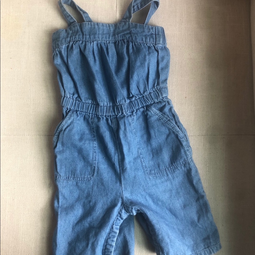 Chambray Denim Toddler Jumpsuit